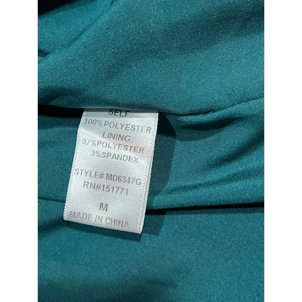 Betsey's Boutique Wavy Textured Wrap Top Midi Dress Teal Green Women's Medium - Picture 2 of 6